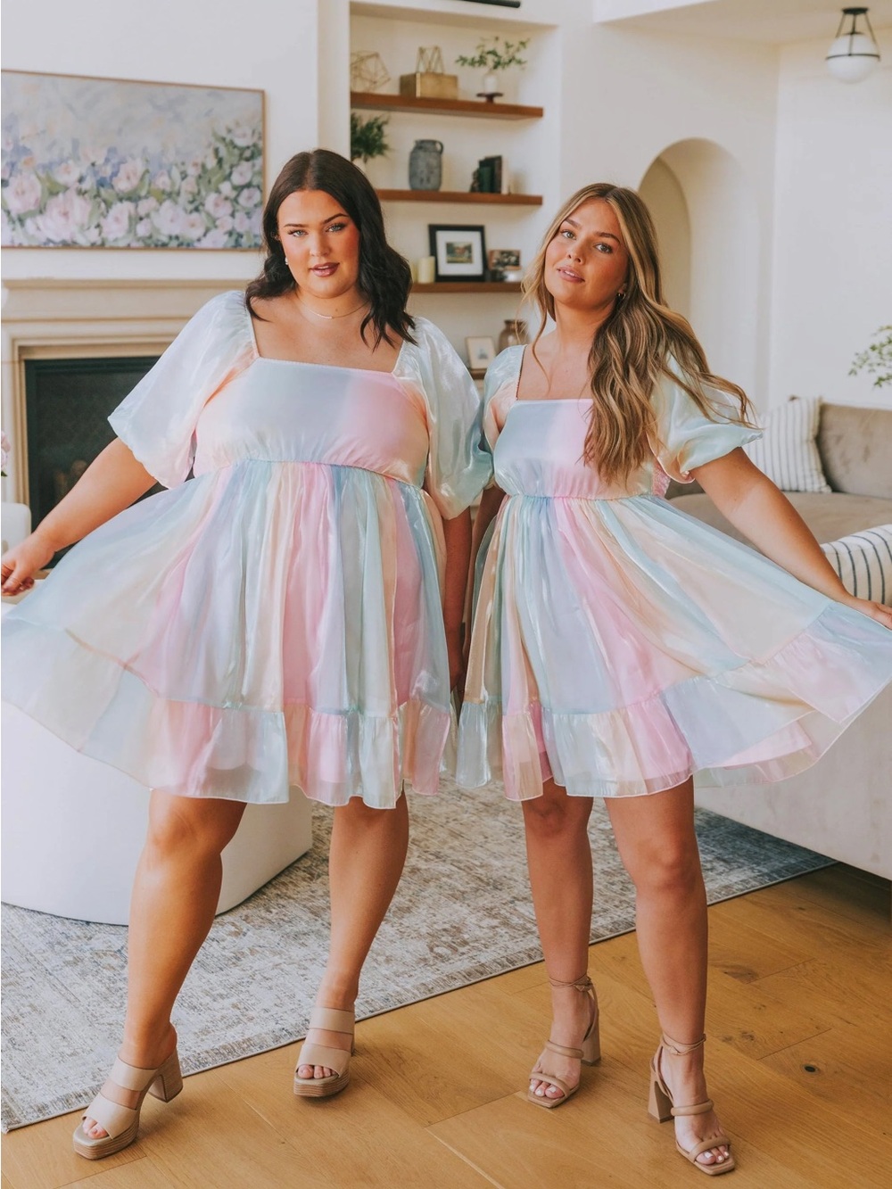 One Loved Babe Head In The Clouds Pastel Rainbow Dress 1XL